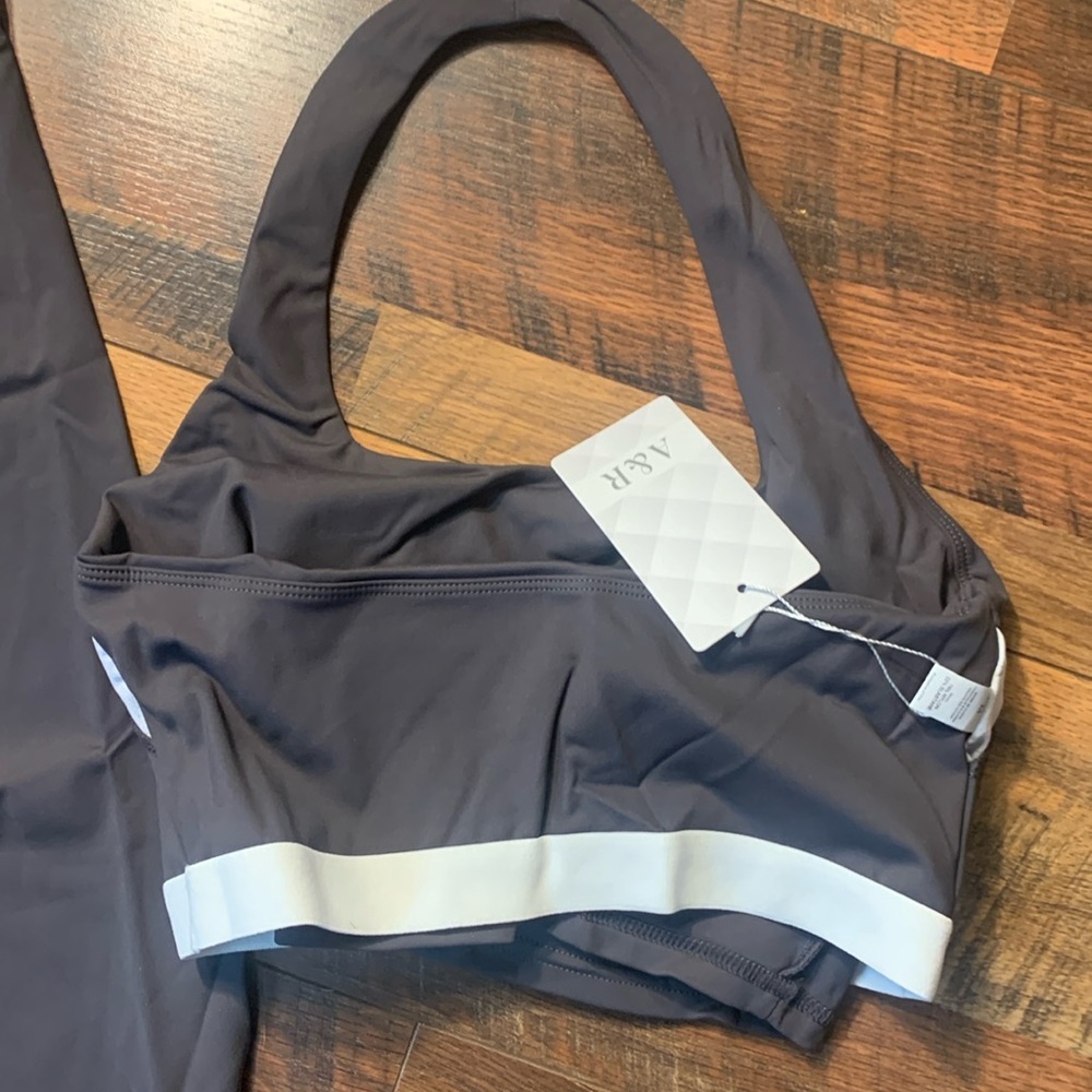 Aria’s Women’s Black/ Gray Activewear Set with Light Blue Trim NWT Sz Med-👇read - Picture 5 of 8